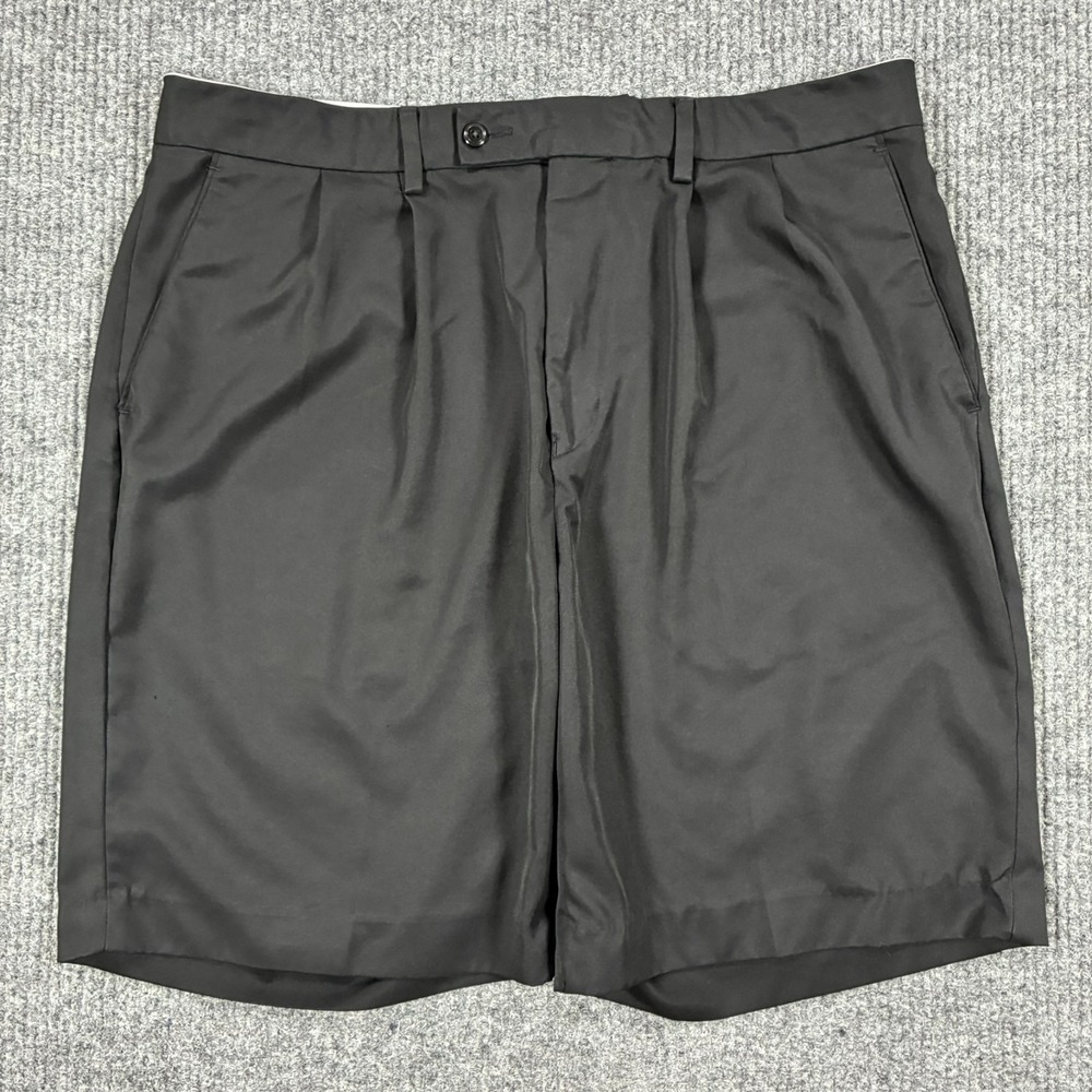 Alan Flusser Golf Shorts Mens Size 38 Black Pleated Front Performance Casual